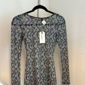 Colorful Patterned Mini Dress